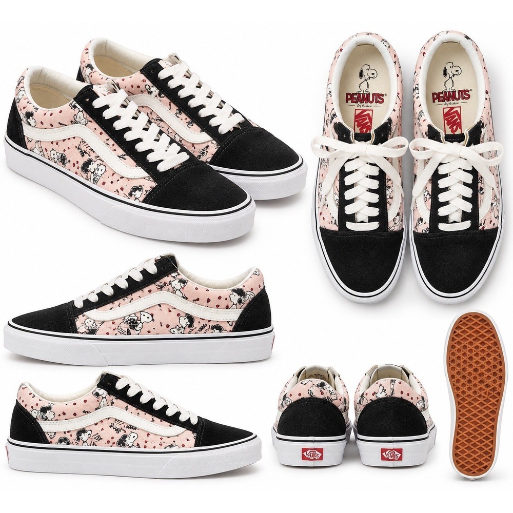 Vans Peanuts Pink Charlie Brown Snoopy Sneakers Womens 8, Mens 6.5 Lucy RARE EUC
